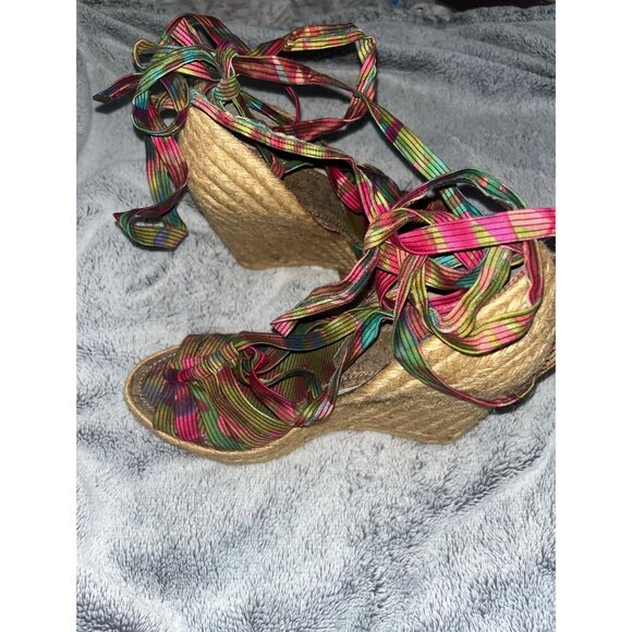 Sam Edelman Multicolor Strappy Wedge Heels - Picture 1 of 1